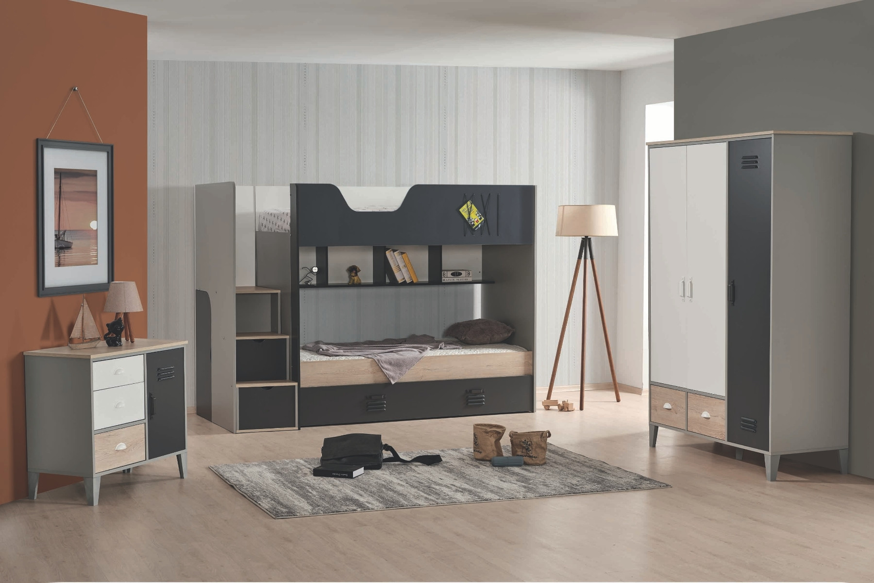 Thor Grey Çocuk Odası Takımı